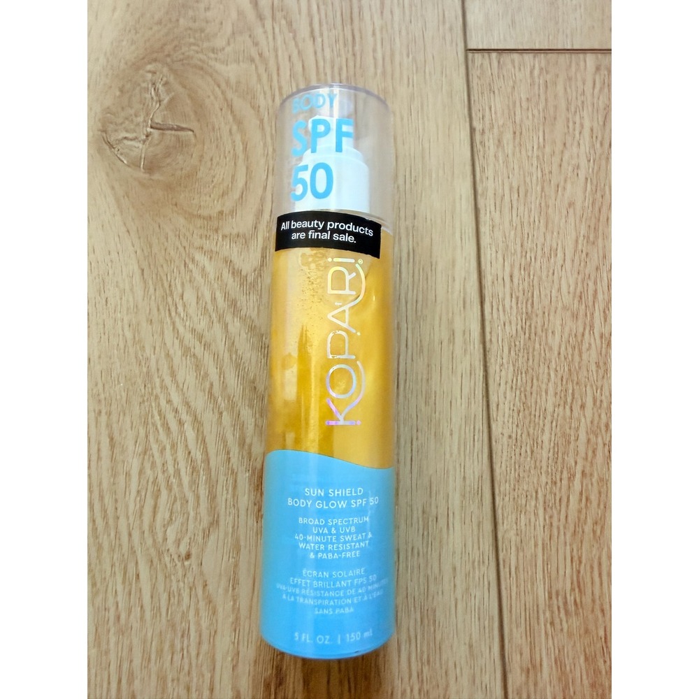 Kopari Sun Shield Body Glow SPF 50 Broad Spectrum Sunscreen Shimmer Gel 5oz